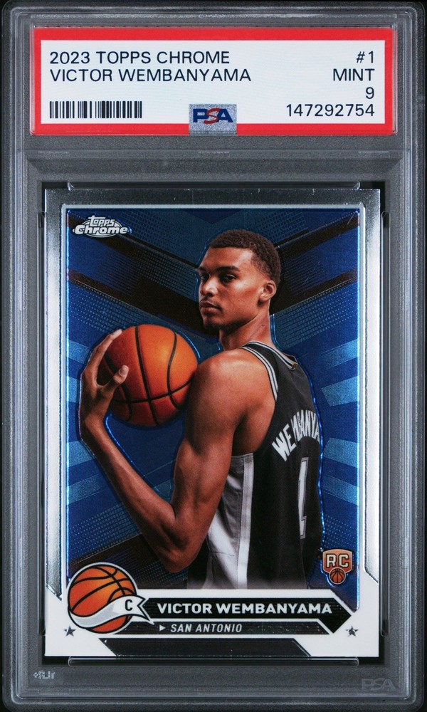 Victor Wembanyama Rookie Card 2023-24 Topps Chrome Base #1 PSA 9!! San Antonio!!