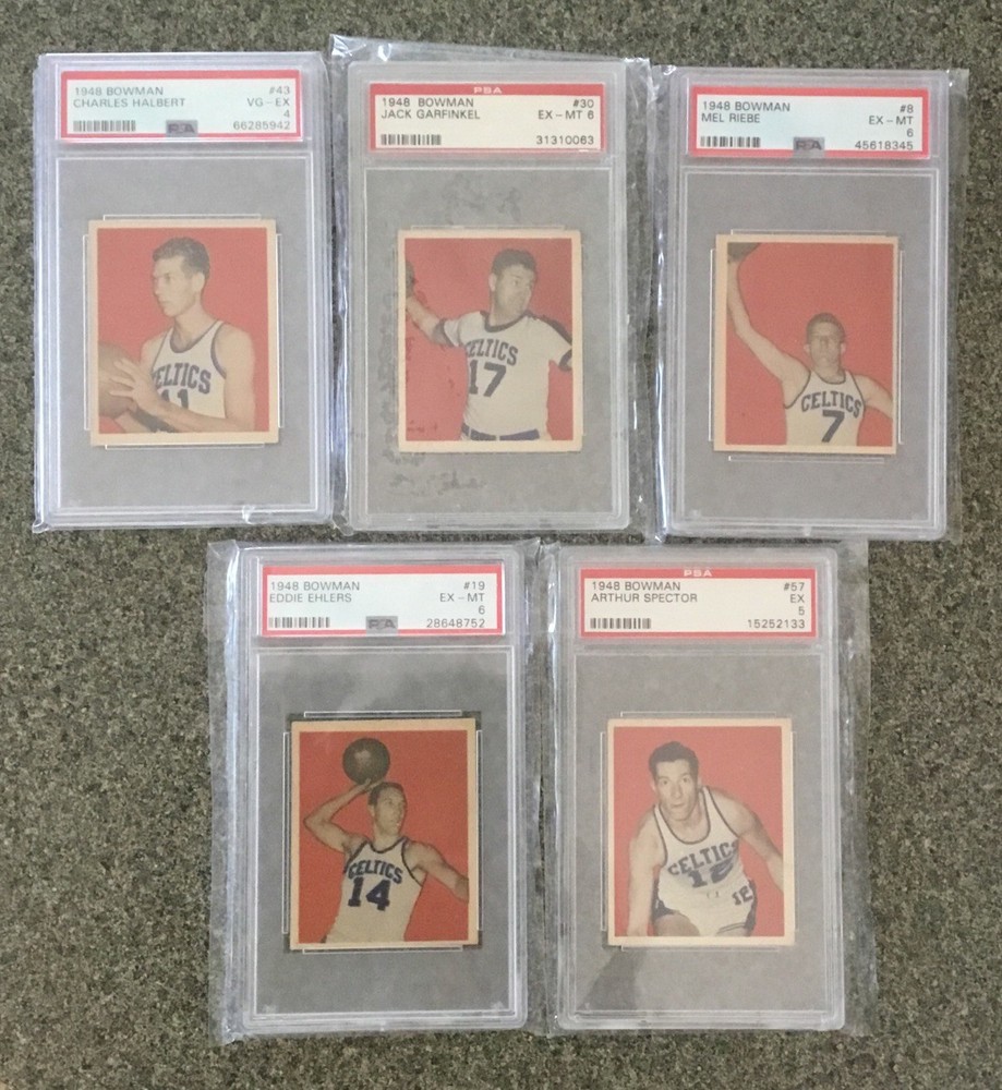 1948 Bowman Boston Celtics PSA, Arthur Spector,Halbert,Ehlers,Riebe,Garfinkel