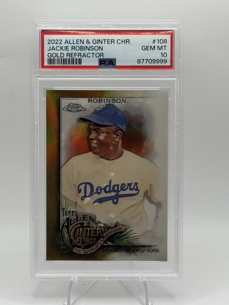 2022 TOPPS CHROME ALLEN GINTER JACKIE ROBINSON PSA 10 Gold Refractor /50 POP 9