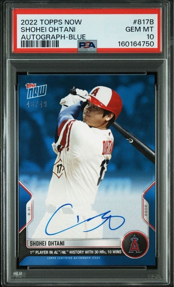 Shohei Ohtani 2022 Topps Now #817B Auto Blue /49 PSA 10 GEM MT Baseball Card