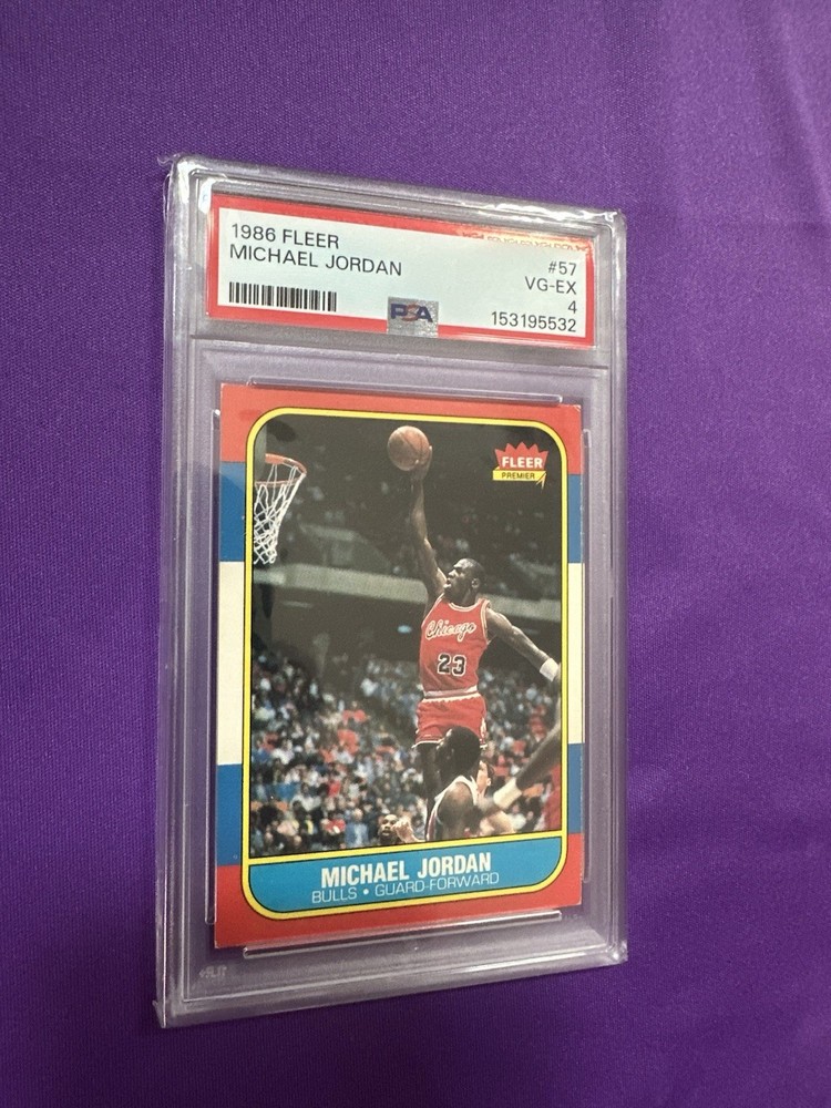 Michael Jordan 1986 Fleer #57 Psa 4 Rookie RC- FRESH GRADE! SEND OFFERS!