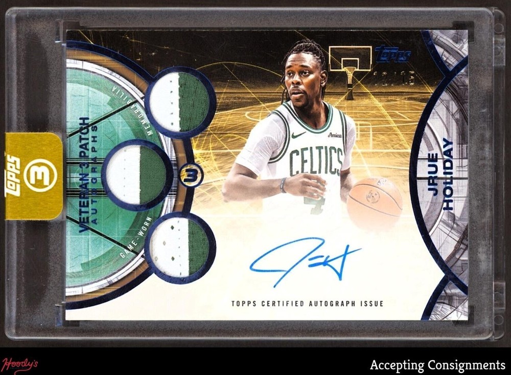 2025-26 Topps 3 Three Veteran Triple Blue Jrue Holiday GAME USED PATCH AUTO /15