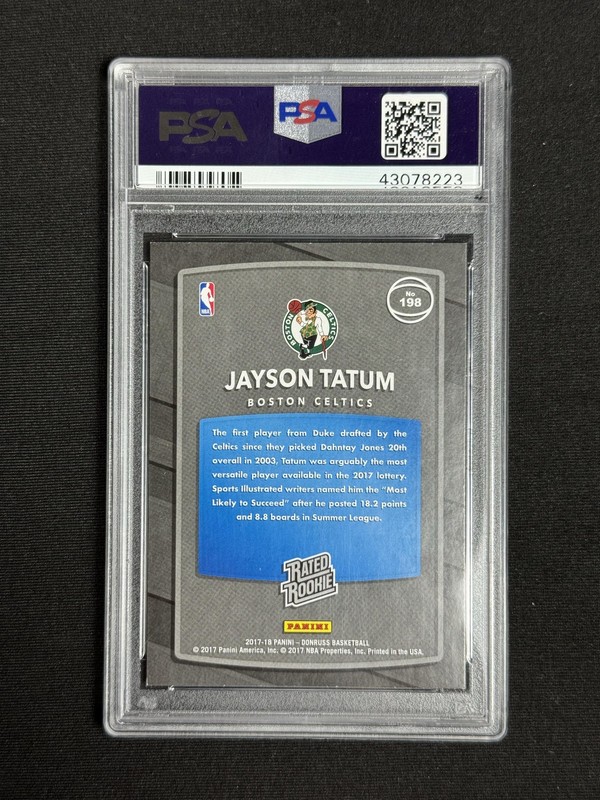2017-18 Donruss Jayson Tatum Rookie PSA 9 #198 view 2