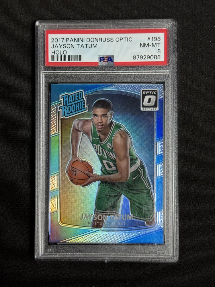 2017-18 Donruss Optic Jayson Tatum Rookie Holo PSA 8 #198