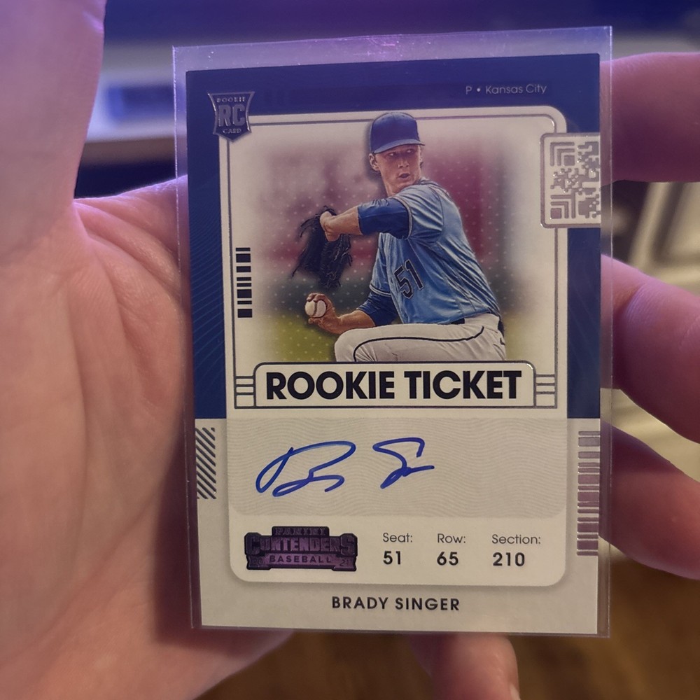 2021 Panini Contenders #120 Brady Singer Rookie Ticket Auto 