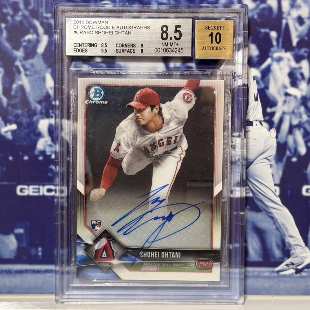 2018 Bowman Chrome Shohei Ohtani Rookie Autographs BGS 8.5 Auto 10 RC Topps