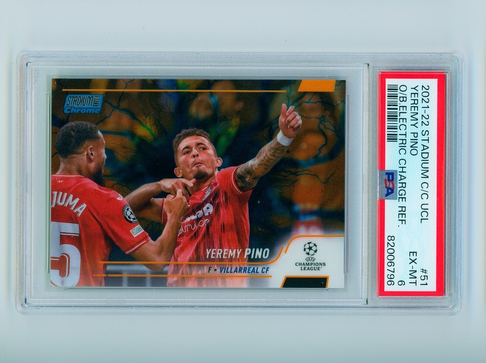2021-22 Yeremy Pino Topps Stadium Club Chrome Orange/Blue Card 3/10 PSA 6