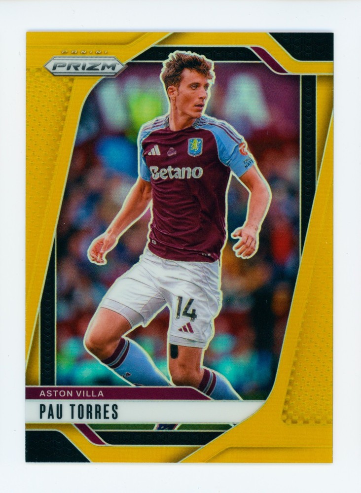 2024-25 Pau Torres Panini Prizm Premier League Gold Aston Villa Soccer Card 6/10