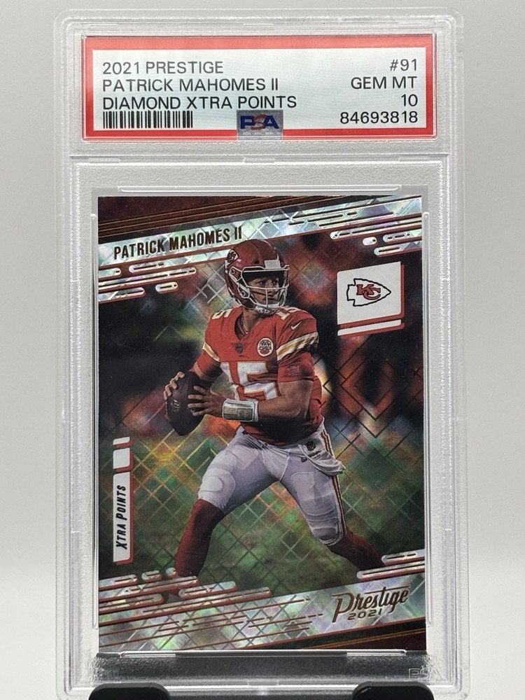 2021 PANINI PRESTIGE #91 PATRICK MAHOMES II DIAMOND XTRA POINTS PSA 10 POP 18!