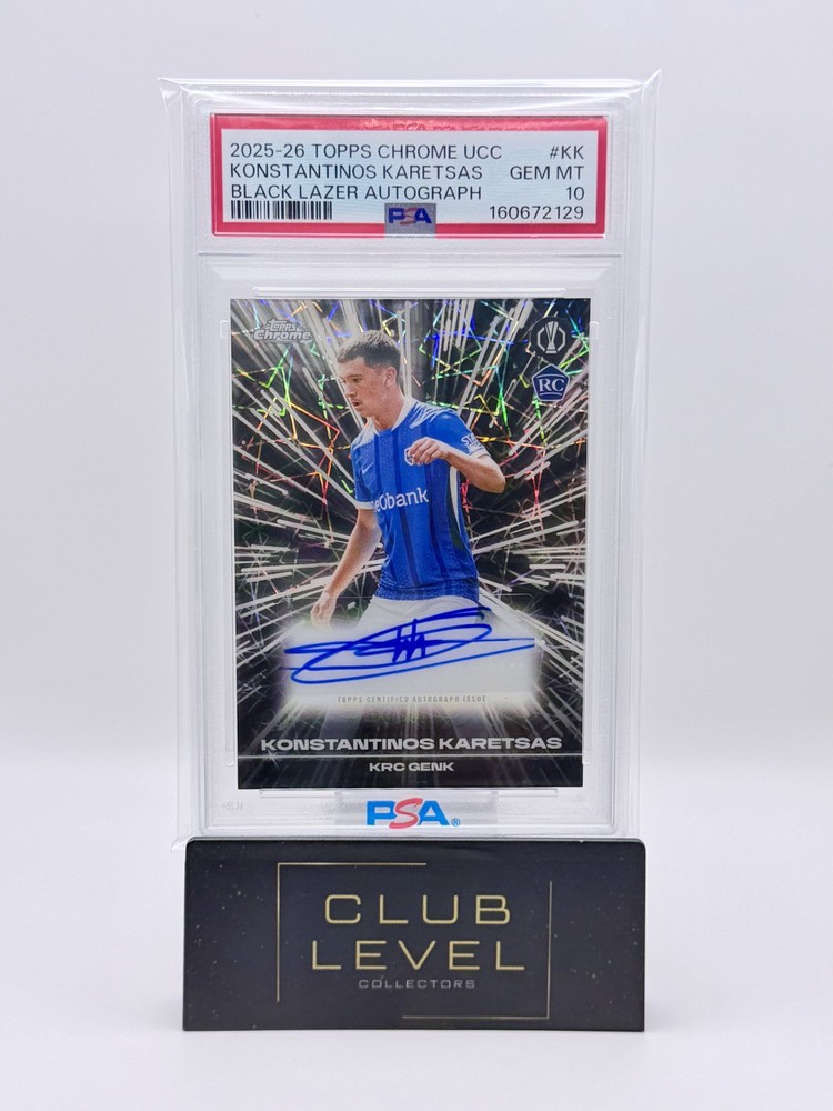 2025-26 Topps Chrome UCC Konstantinos Karetsas Black Laser Auto #BLA-KK — PSA 10