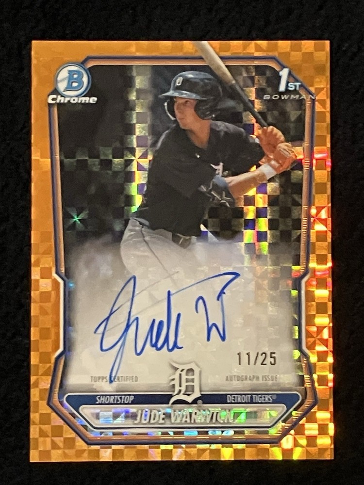 JUDE WARWICK  2026 Bowman Chrome 1st Orange  Auto - # /25 - Tigers