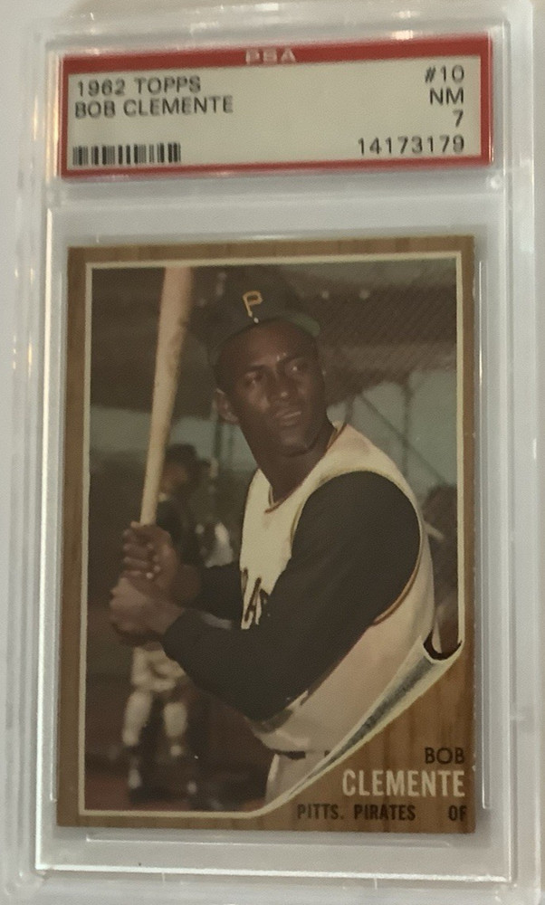 1962 Topps #10 Bob Roberto Clemente Pittsburgh Pirates HOF PSA 7 NM