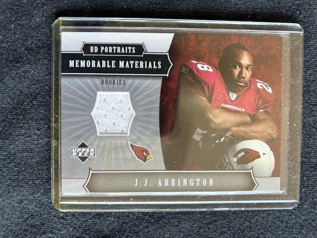 J J Arrington   RC    Certified Game Used  JERSEY Card