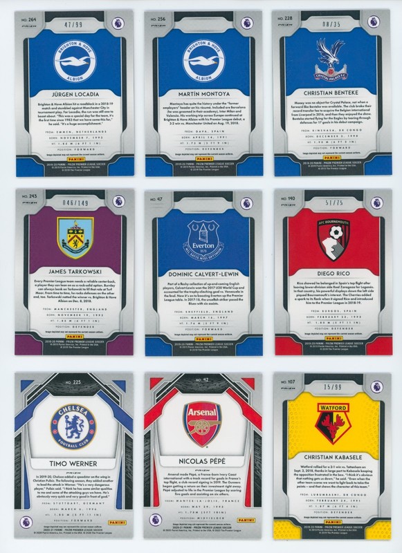 9x 2025 Panini Prizm Premier League Soccer Card Lot: Numbered/SP/Rookie/Silver B view 2