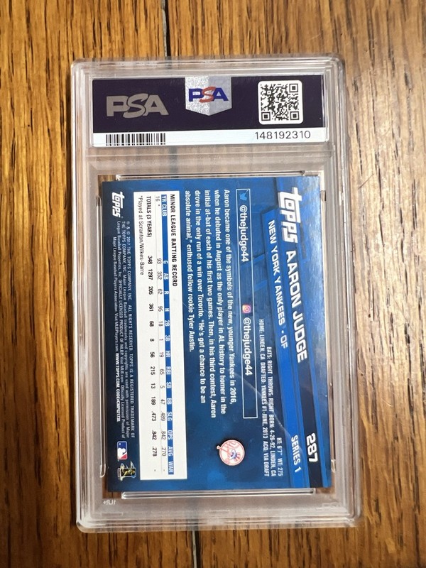 Aaron Judge ROOKIE 2017 Fielding PSA 9 RC #287 New York Yankees All-Star view 2