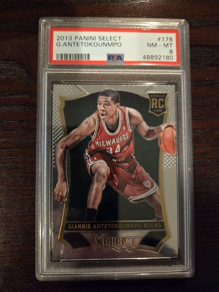 Giannis Antetokounmpo 2013-14 Panini Select #178 Base Rookie Card RC PSA 8 NM-MT