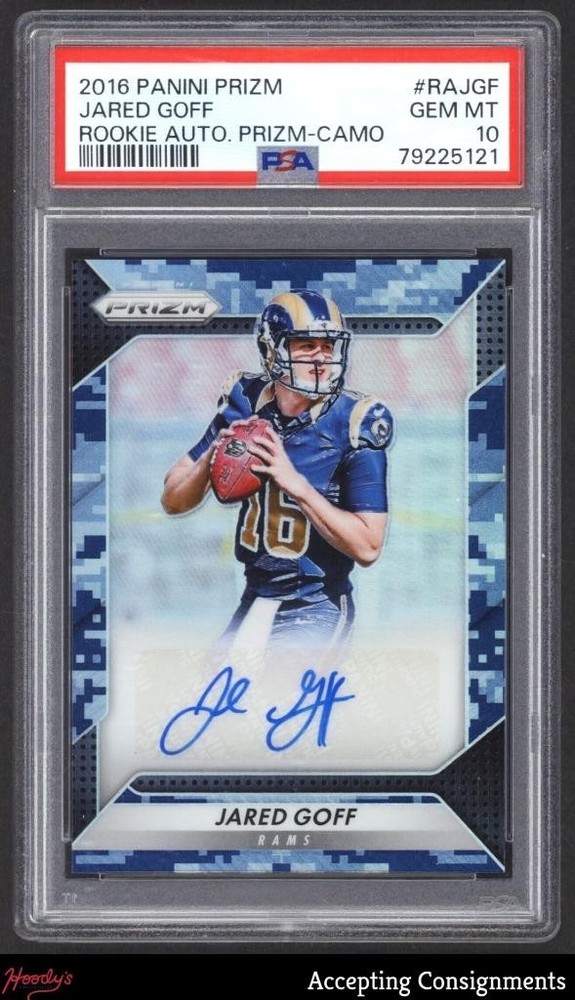 2016 Panini Prizm Rookie Autographs Camo #1 Jared Goff RC AUTO /25 PSA 10 POP 3