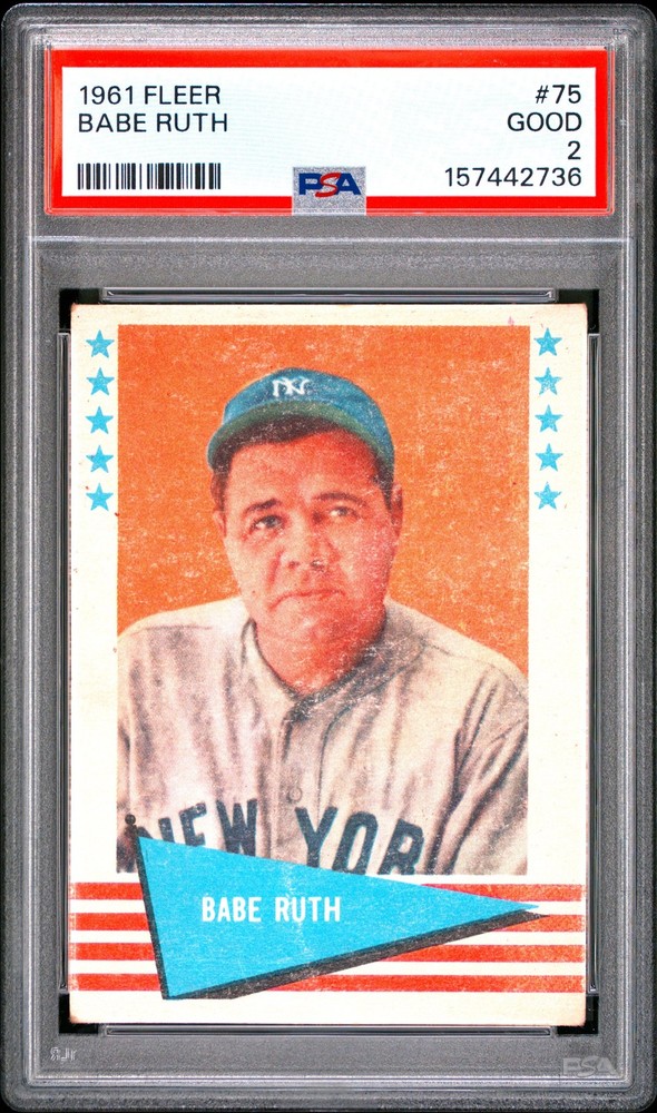Babe Ruth 1961 Fleer PSA 2 #75 New York Yankees