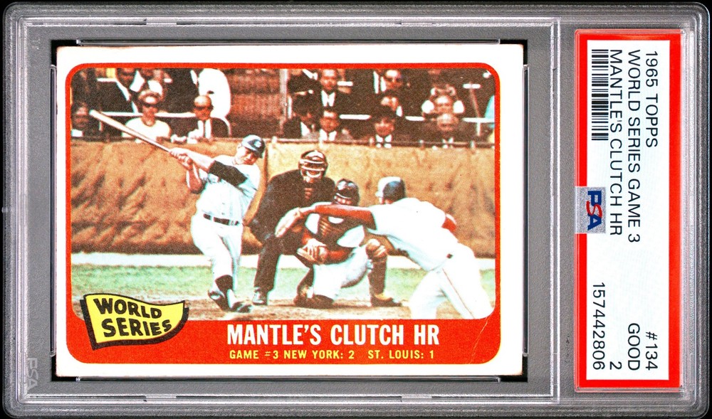 Mickey Mantle 1965 Topps Mantle's Clutch HR PSA 2 #134 New York Yankees