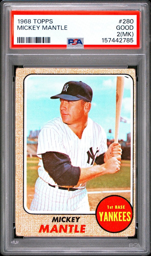 Mickey Mantle 1968 Topps PSA 2 #280 New York Yankees