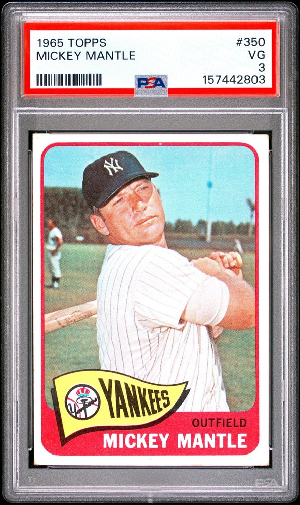 Mickey Mantle 1965 Topps PSA 3 #350 New York Yankees