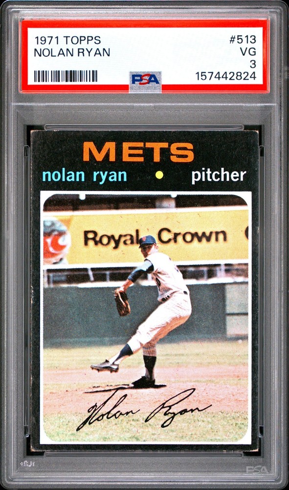 Nolan Ryan 1971 Topps PSA 3 #513 New York Mets view 1
