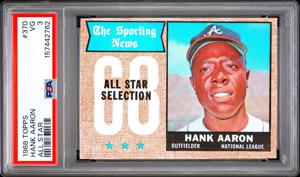 Hank Aaron 1968 Topps PSA 3 #370 Atlanta Braves