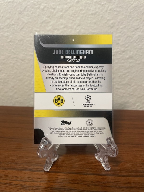 2025-26 Topps Chrome UEFA Club Competitions #5 Jobe Bellingham Rookie (RC) view 2