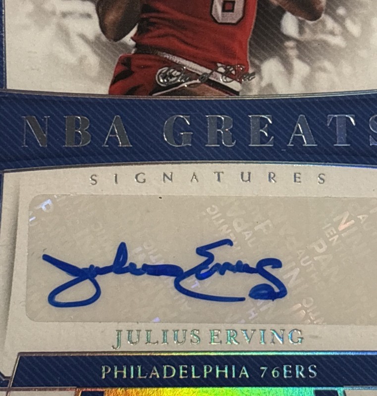 2018-19 National Treasures Julius Erving NBA Greats AUTO PLATINUM #1/1 BGS 9 HOF view 2