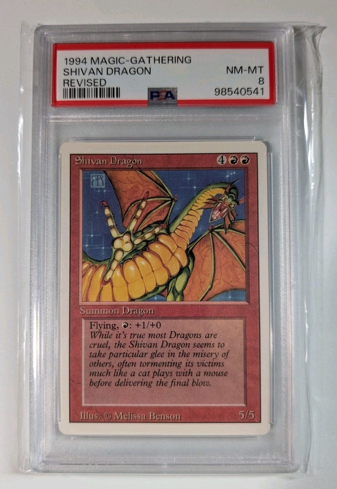 1994 MAGIC The Gathering MTG SHIVAN DRAGON Revised 3rd Edition PSA 8