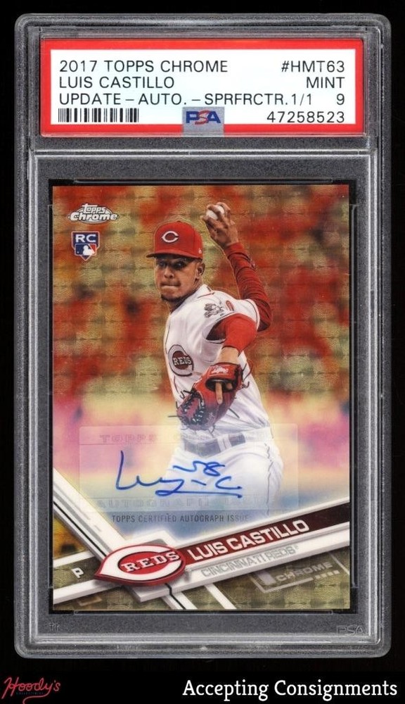 2017 Topps Chrome Update Superfractor Luis Castillo RC ROOKIE AUTO 1/1 PSA 9