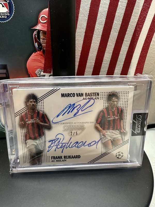 2022-23 Topps Dynasty Soccer Black Marco Van Basten Frank Rijkaard Dual AUTO 2/5 view 2
