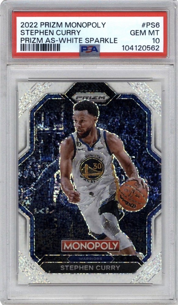 2022-23 Stephen Curry White Sparkle! PSA 10! Panini Prizm Monopoly Basketball