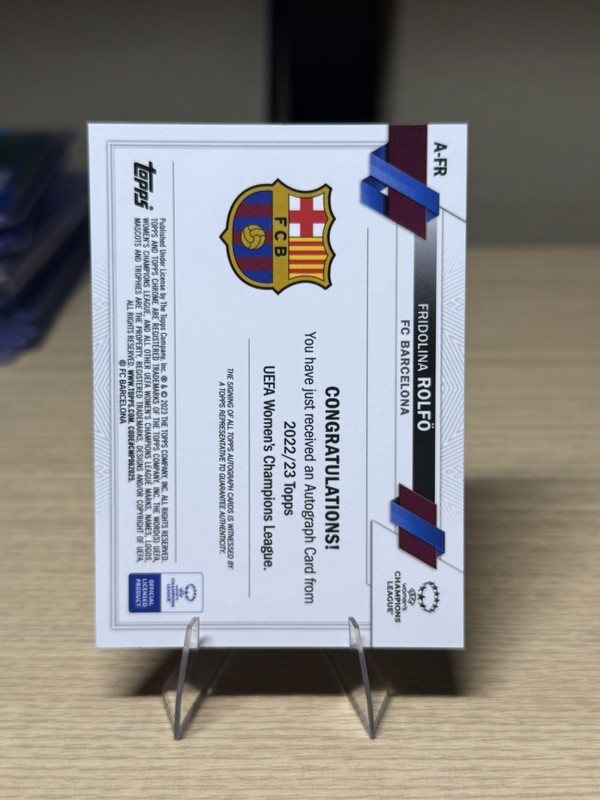 2022 Topps Chrome UEFA Women's Champions League Fridolina Rolfo Rolfö Auto 1 view 2