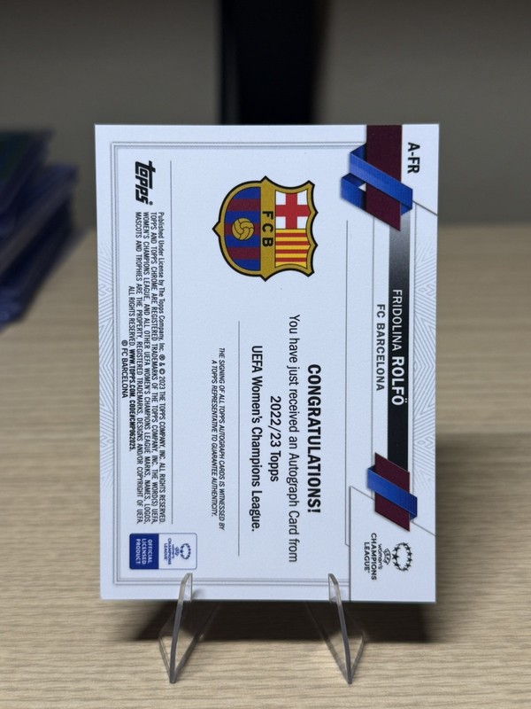 2022 Topps Chrome UEFA Women's Champions League Fridolina Rolfo Rolfö Auto 2 view 2