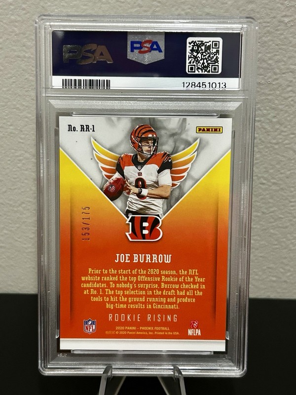 Panini 2020 Phoenix Joe Burrow Rookie Rising Teal #RR-1 /175 PSA 9 view 2