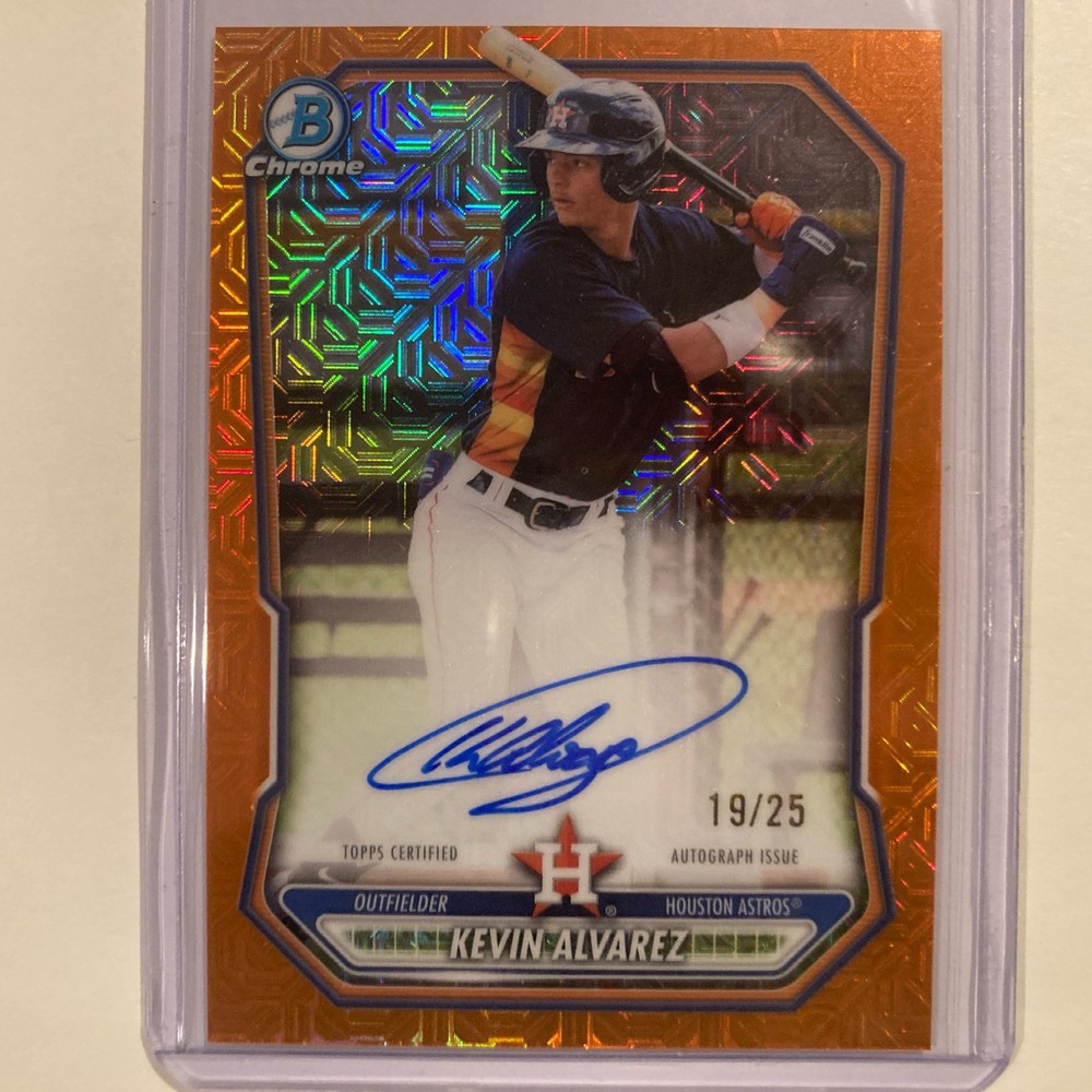 2026 Bowman Chrome Kevin Alvarez #’d & Autographed Orange Mojo 19/25 - Astros