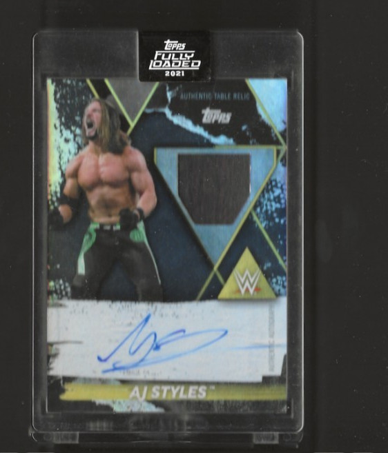 2021 Topps WWE Fully Loaded Table Relic Auto /50 AJ Styles FACTORY SEALED