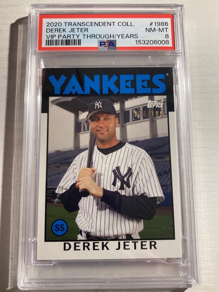2020 Topps Transcendent Through The Years VIP Party /100 Derek Jeter 1986 PSA 8