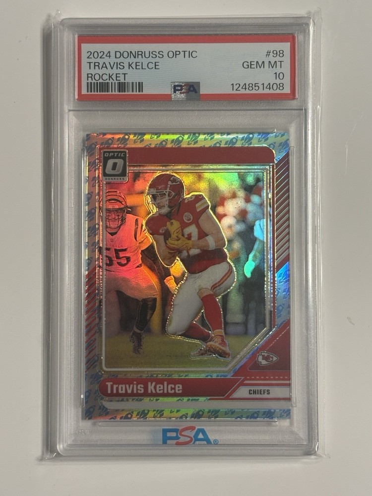 2024 Panini Donruss Optic Travis Kelce Rocket SSP PSA 10 POP 2