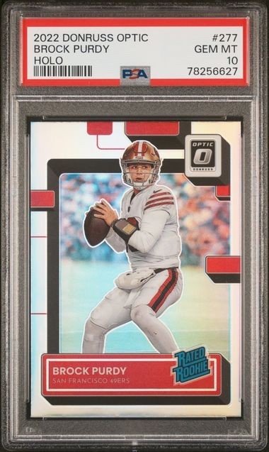 2022 Donruss Optic Rated Rookie Holo Prizm Brock Purdy #277 RC 49ers PSA 10