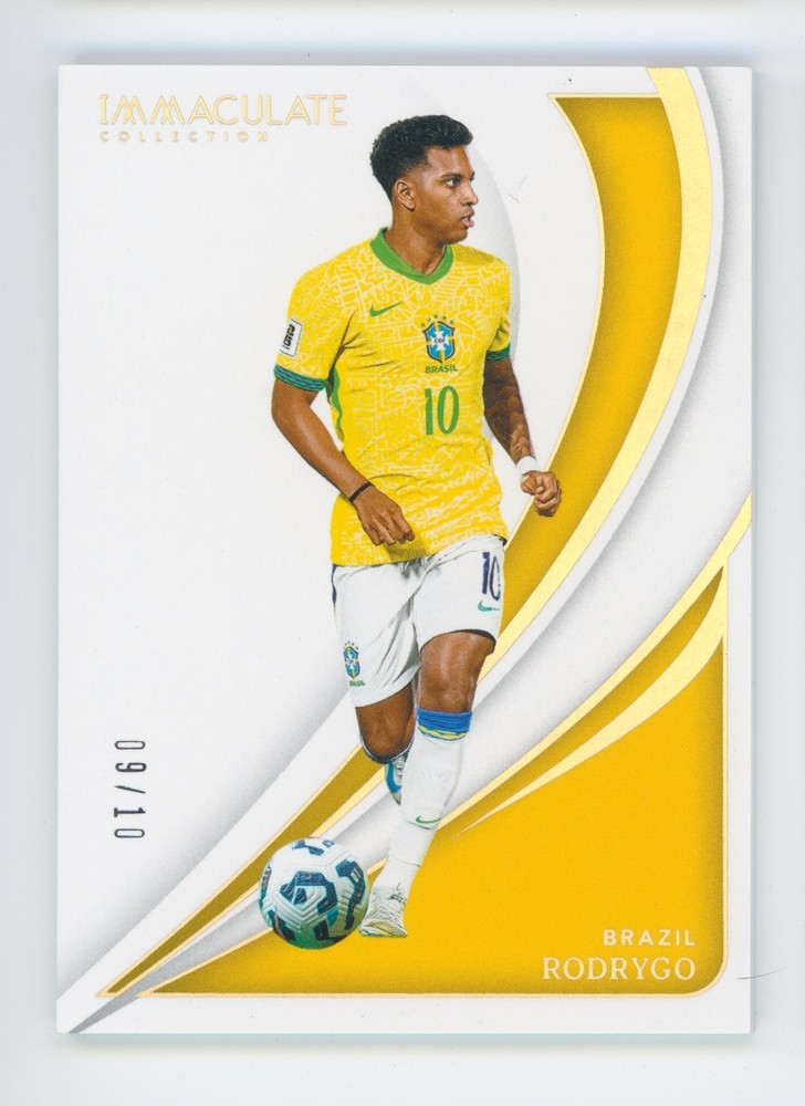2024-25 Rodrygo Panini Immaculate Collection Gold Brazil Soccer Card 9/10