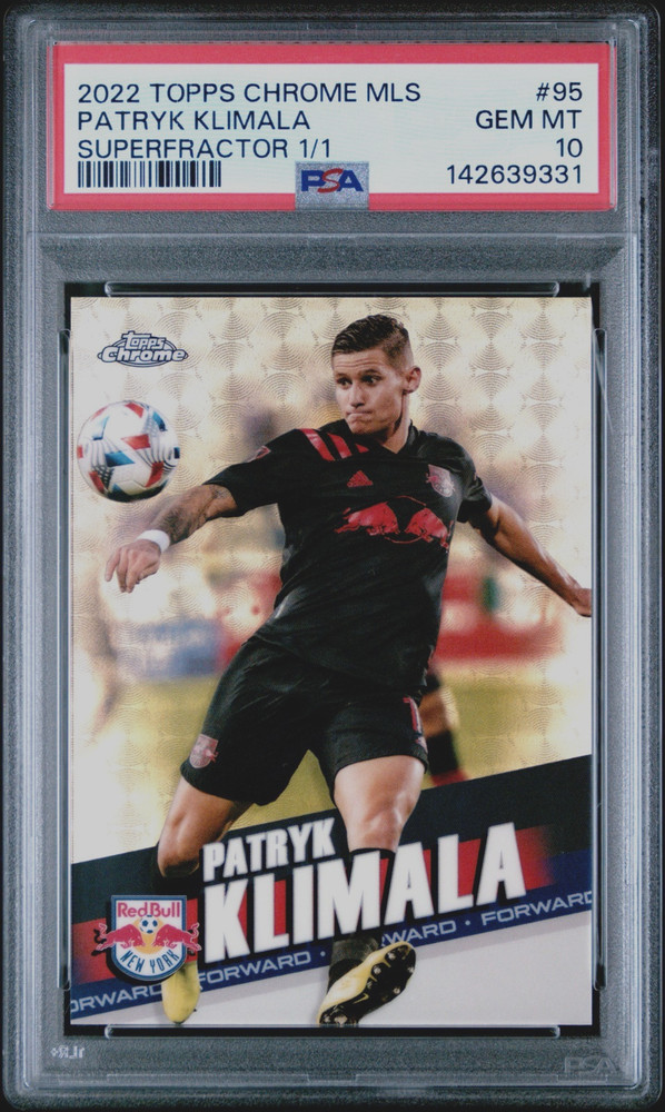 2021-22 Patryk Klimala Topps Chrome Superfractor New York Red Bulls 1/1 PSA 10