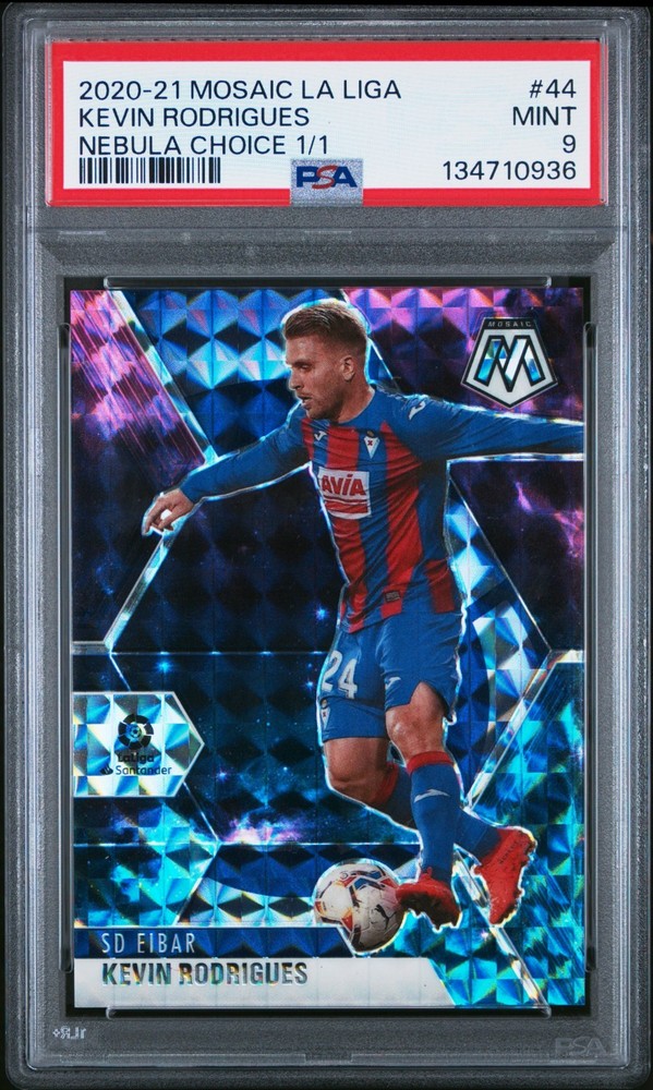 2020-21 Kevin Rodrigues Panini Mosaic Nebula Choice SD Eibar Card 1/1 PSA 9 MINT