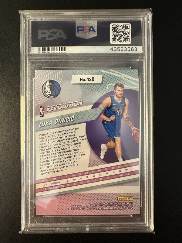2018-19 Panini Revolution Luka Doncic Rookie RC #128 PSA 10 GEM MINT view 2
