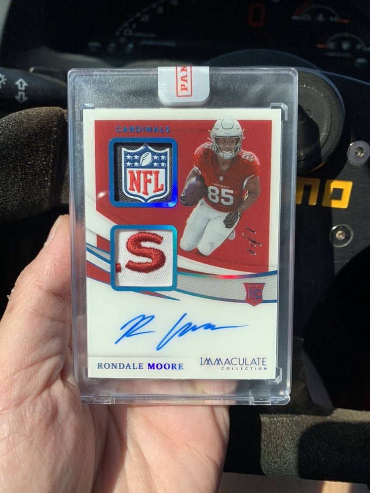 Rondale Moore 2021 Immaculate Rookie Patch Auto Platinum 1/1 Cardinal Arizona