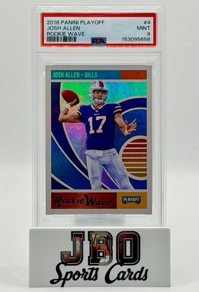 2018 Panini Playoff Josh Allen Rookie Wave Refractor #4 - Buffalo Bills (PSA 9)
