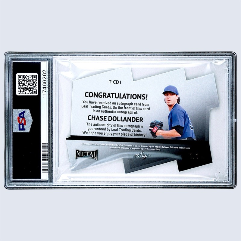 1/1 Chase Dollander 2024 Leaf Metal Top 100 Gold Prizm Auto PSA 10 GEM MINT🔥 view 2