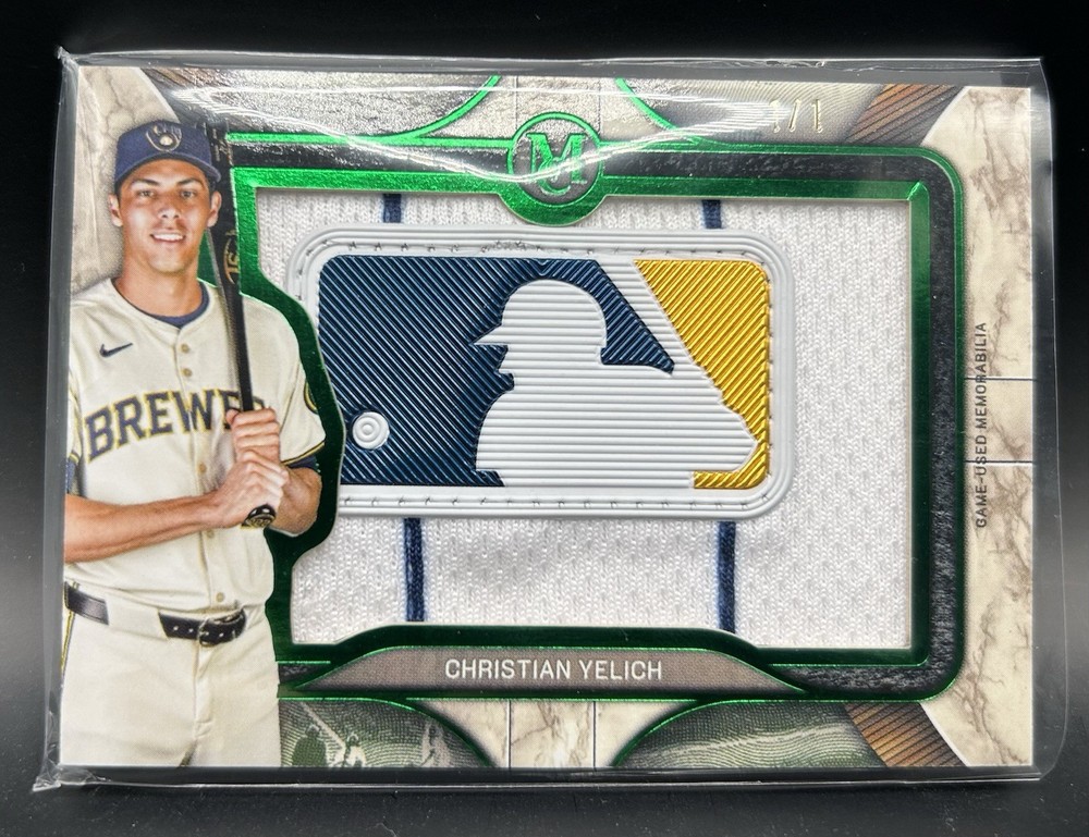 2025 Topps Museum Collection Christian Yelich MLB Logoman Logo Patch 1/1
