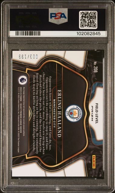 2022-23 PANINI SELECT PREMIER LEAGUE #208 ERLING HAALAND CAMO 003/199 PSA 8! view 2